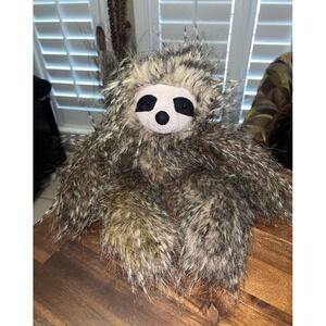 Jellycat Furry Sloth Cat Toy - Brown and Black